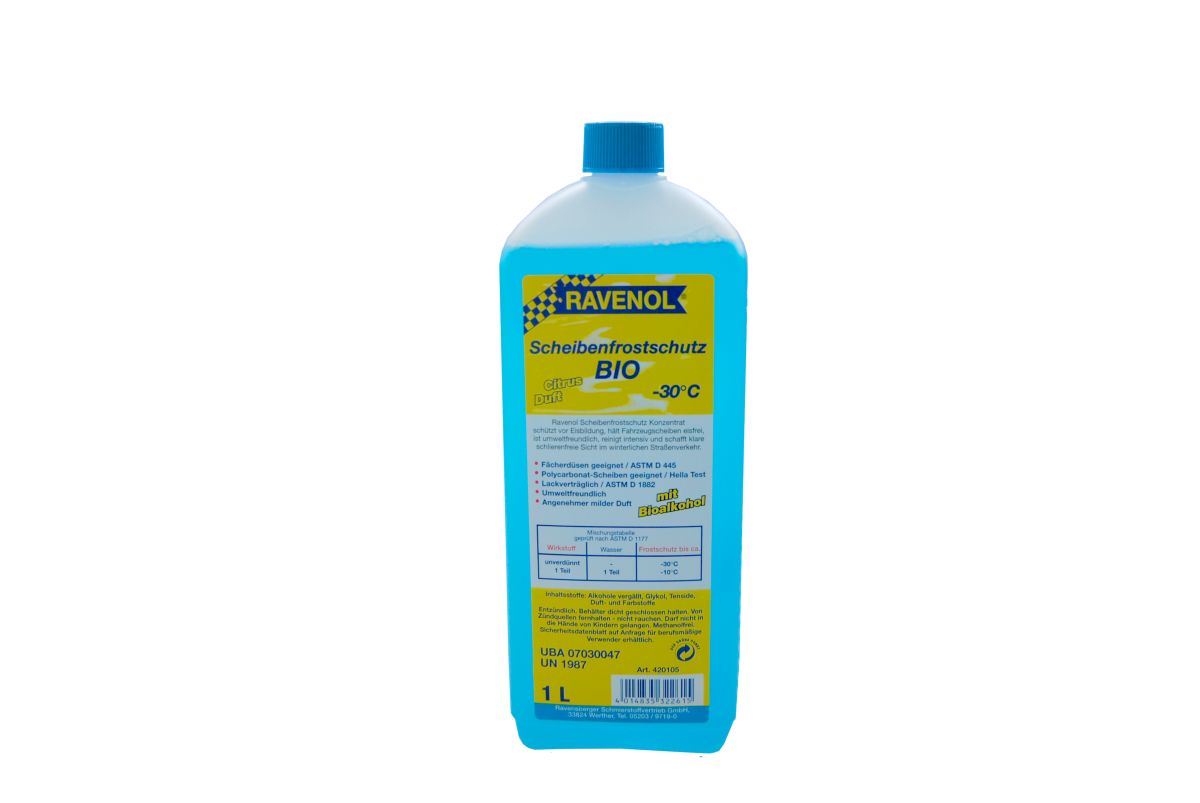 RAVENOL Scheibenfrostschutz BIO, bis -30°C, 1 l Flasche RAVENOL Scheibenfrostschutz BIO, bis -30°C, 1 l Flasche