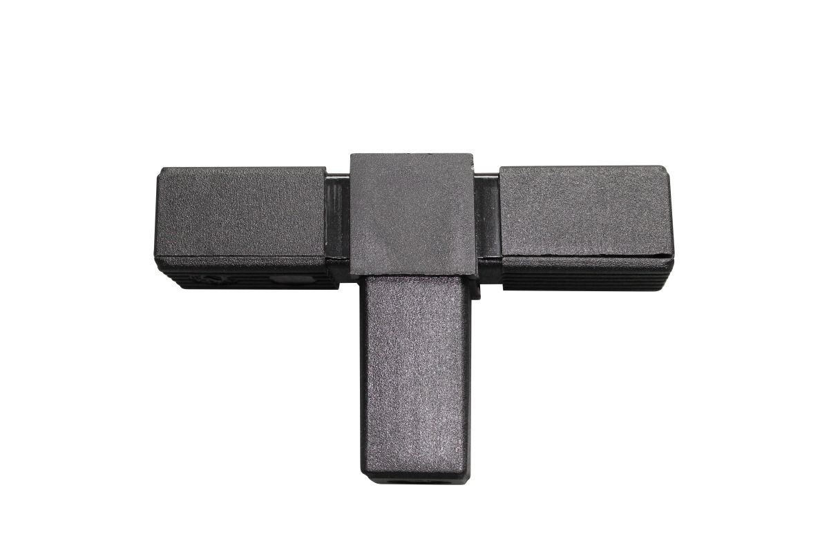 Planenrohrverbinder, 90° T-Stück, 3-armig f. Quadratrohr 30 x 30 x 1,5-2 mm, Kunststoff