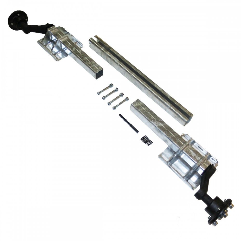 SCHLEGL Flexi-Laufachse MB8, Ausf. B, 850 kg  AM: 628-1536 mm, FL: 1350-1850 mm, Vkt. 64 mm SCHLEGL Flexi-Laufachse MB8, Ausf. B, 850 kg  AM: 628-1536 mm, FL: 1350-1850 mm, Vkt. 64 mm