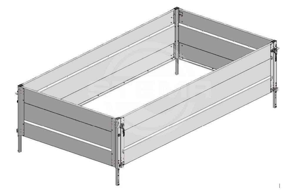 Bordwandaufsatz / Gitteraufsatz geschlosssen 66 cm für Rückwärtskipper Rocko Smart (RKE..-27-15..B)