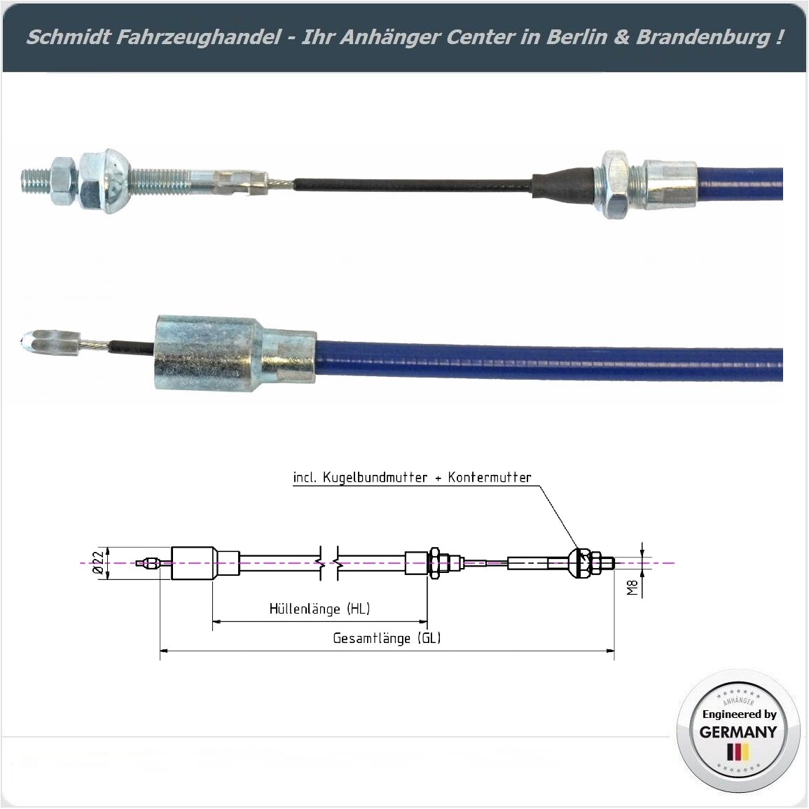 Bremsseil Longlife HL 730/GL 940 mm Bremsseil Longlife HL 730/GL 940 mm