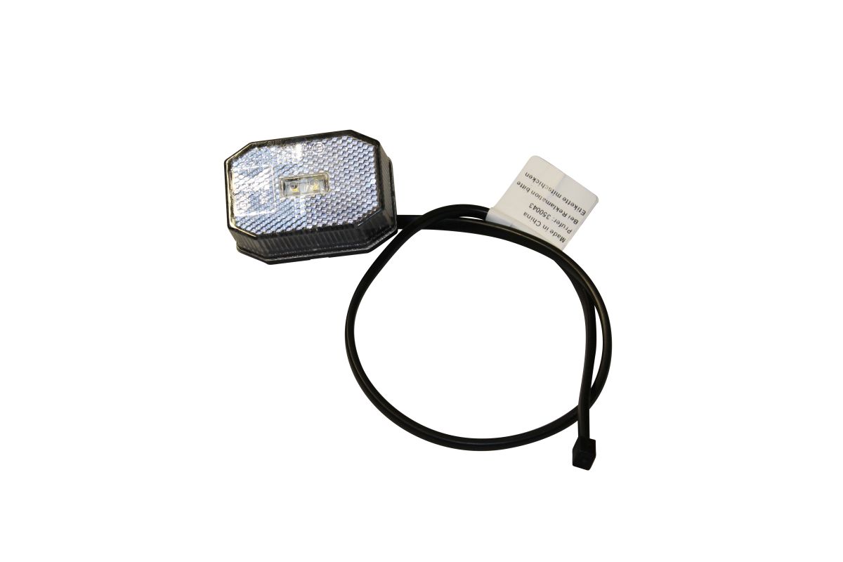 ASPÖCK Flexipoint Begrenzungsleuchte LED weiß m. Rückstrahler, 0,5 m DC-Flachkabel, 12/24 V