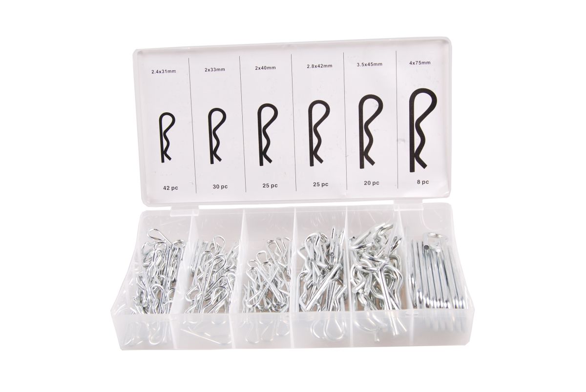 Federstecker-Sortiment, 150-te 6 verschiedene Größen Federstecker-Sortiment, 150-te 6 verschiedene Größen