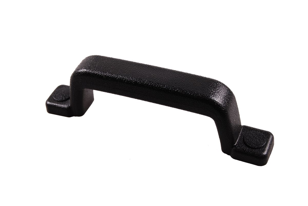 Handgriff, 30 x 185 x 55 mm, Lochabstand 160 mm Bohrungen Ø 8 mm, schwarz, m. Stahlkern, PVC Handgriff, 30 x 185 x 55 mm, Lochabstand 160 mm Bohrungen Ø 8 mm, schwarz, m. Stahlkern, PVC