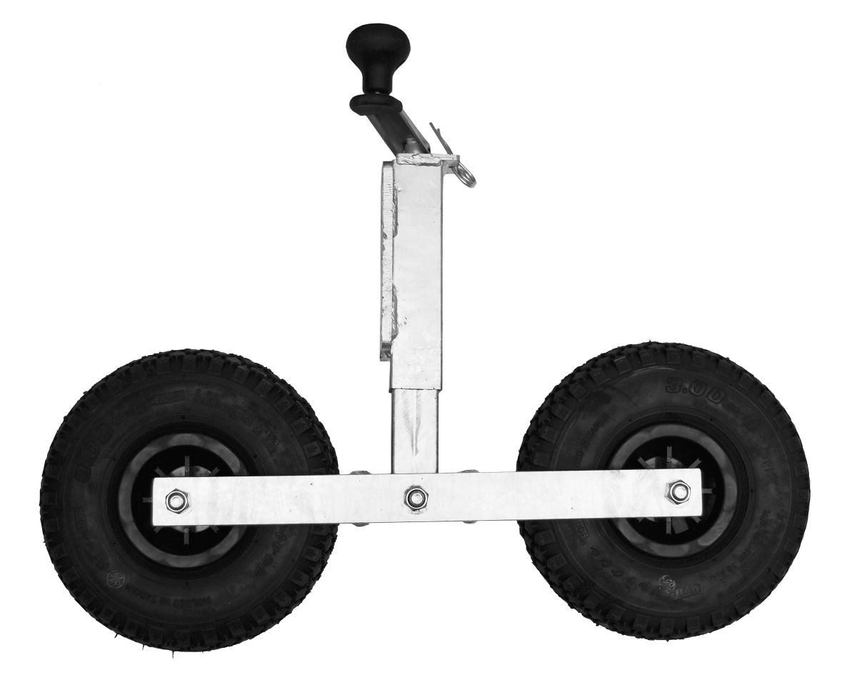 Kurbelstütze, Vkt. 40 mm, Ausdrehlänge 140 mm  Bohrungen Ø 11 mm, m. 2 Lufträder Ø 260 x 80 mm