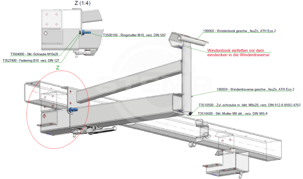 Windenstand / -traverse für ATOUR / ATH Eco 2