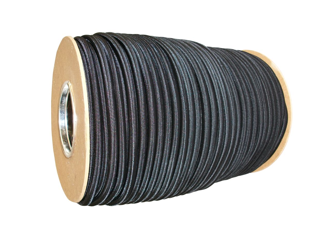 Expanderseil, Ø 8 mm, schwarz, UV-beständig Polyethylen-Ummantelung, (Meterware), VPE: 100 m