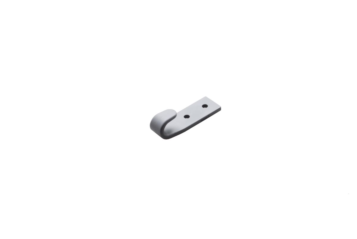 Zweiloch-Planenhaken, 20 x 63 mm Lochabstand 20 mm, grau, Kunststoff