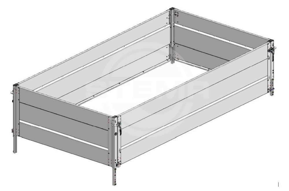 Bordwandaufsatz / Gitteraufsatz geschlossen 66 cm für Rückwärtskipper Rocko Smart (RKE..-30-15..B) mit Pendelrückwand