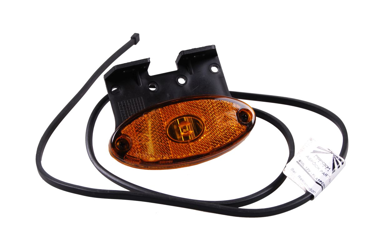 ASPÖCK Flatpoint II Seitenmarkierungsleuchte LED  gelb, m. Rückstrahler, Halter 90° n. v., 1,5 m DC ASPÖCK Flatpoint II Seitenmarkierungsleuchte LED  gelb, m. Rückstrahler, Halter 90° n. v., 1,5 m DC