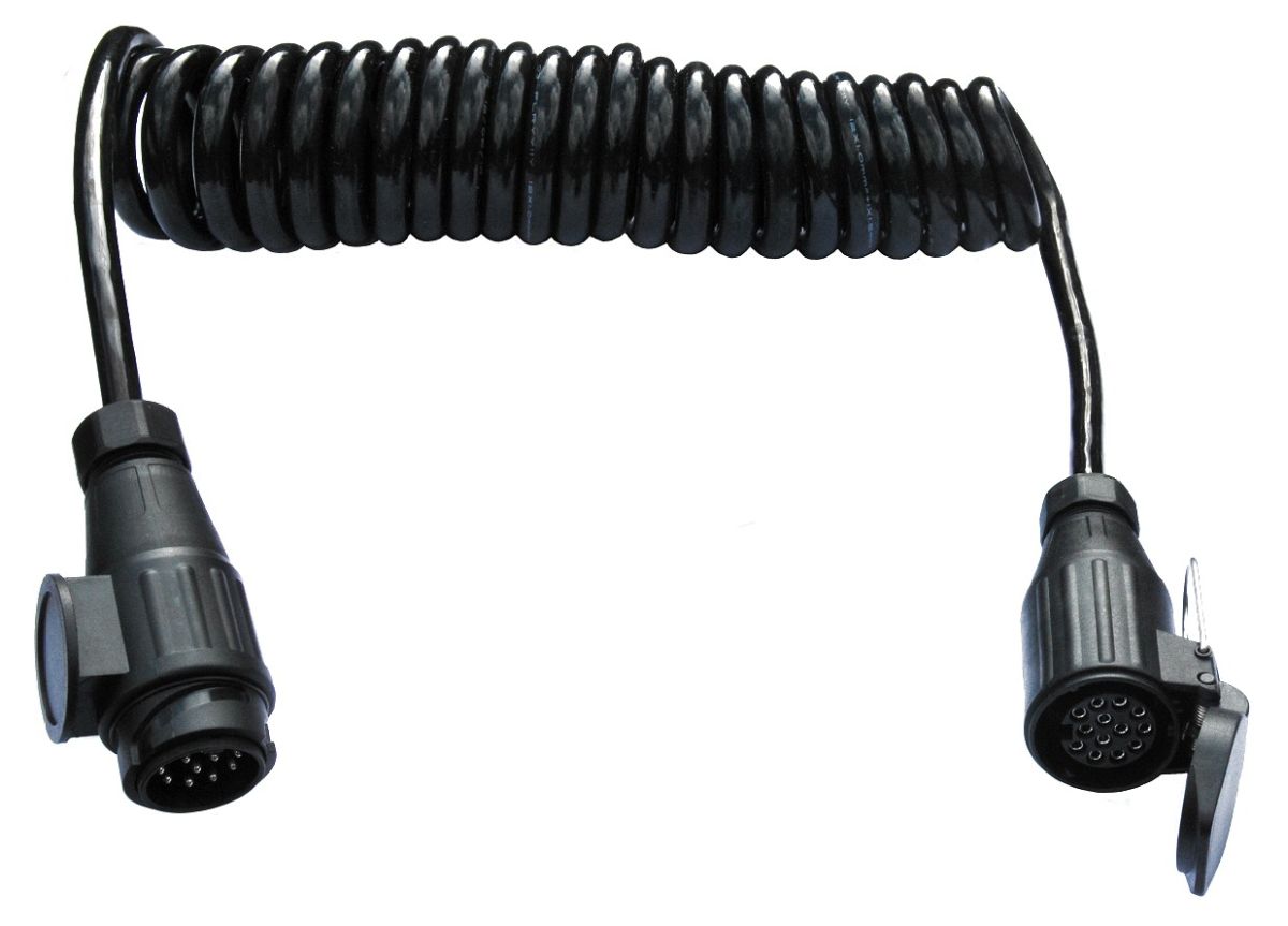 Spiral-Verlängerungskabel, 13-polig 8-polig belegt, 3,5 m, m. Stecker/Kupplungsdose