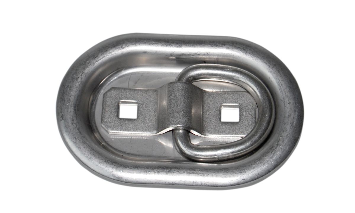 Zurrmulde, oval, 100 x 145 x 20 mm, m. Lasche/Ring 800 daN, Edelstahl rostfrei Zurrmulde, oval, 100 x 145 x 20 mm, m. Lasche/Ring 800 daN, Edelstahl rostfrei