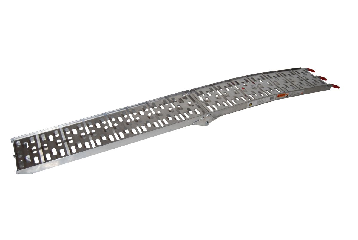 Auffahrrampen (Paar), 290 x 2300 x 50 mm, 680 kg, klappbar, gebogen, m. Auflagerprofil, Aluminium Auffahrrampen (Paar), 290 x 2300 x 50 mm, 680 kg, klappbar, gebogen, m. Auflagerprofil, Aluminium