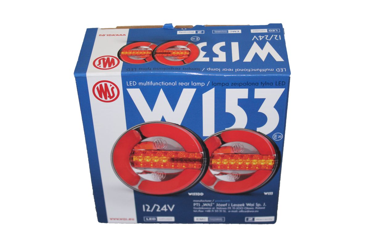 Rückleuchte LED Ø 142 mm WAS 153 DD, Kabel 2 m