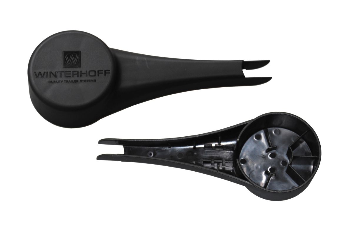 WINTERHOFF Premium Cap Kurbelabdeckung f. Stützräder Ø/Vkt. 60 mm, schwarz, Kunststoff