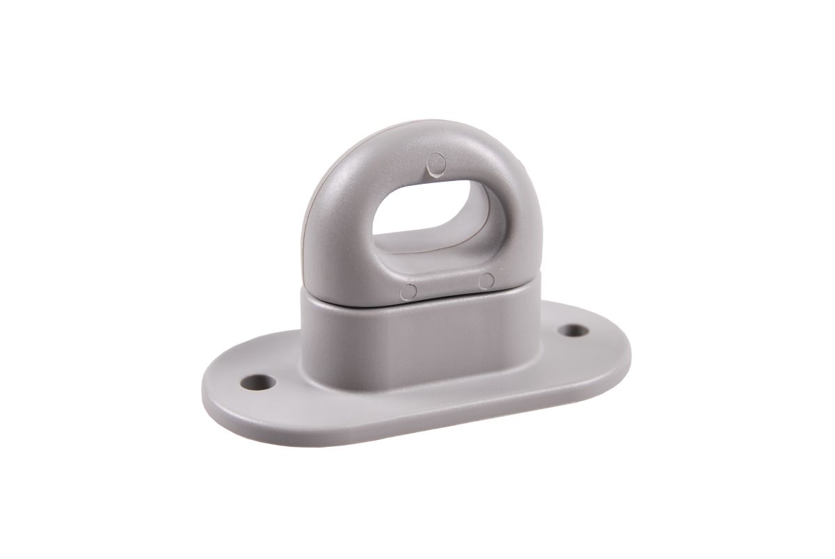 Drehverschluss, 34 x 67 x 13 mm, Lochabstand 51 mm f. Ovalöse 22 x 42 mm, grau, Kunststoff Drehverschluss, 34 x 67 x 13 mm, Lochabstand 51 mm f. Ovalöse 22 x 42 mm, grau, Kunststoff