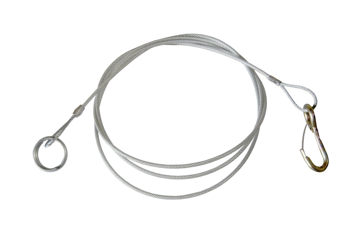 Abreißseil, 2200 mm, m. Karabinerhaken/Ring PVC-ummantelt, (DIN 5299)