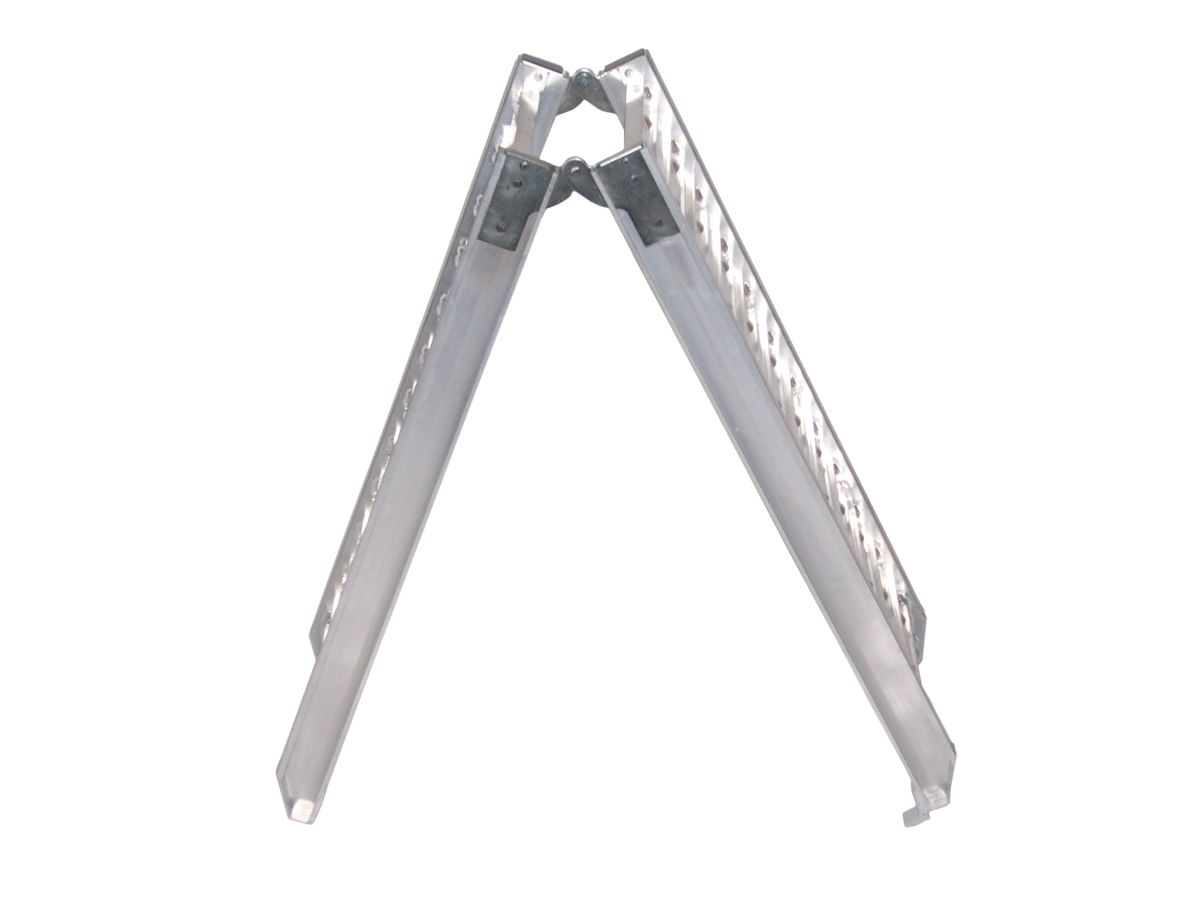 Auffahrrampe, 300 x 1800 x 60 mm, 200 kg, klappbar m. Hakenprofil, Aluminium Auffahrrampe, 300 x 1800 x 60 mm, 200 kg, klappbar m. Hakenprofil, Aluminium