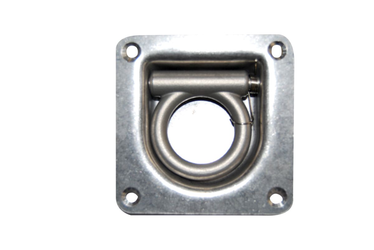 BÜNTE Zurrmulde, quadratisch, 105 x 105 x 25 mm m. Feder, 800 daN, Edelstahl rostfrei BÜNTE Zurrmulde, quadratisch, 105 x 105 x 25 mm m. Feder, 800 daN, Edelstahl rostfrei