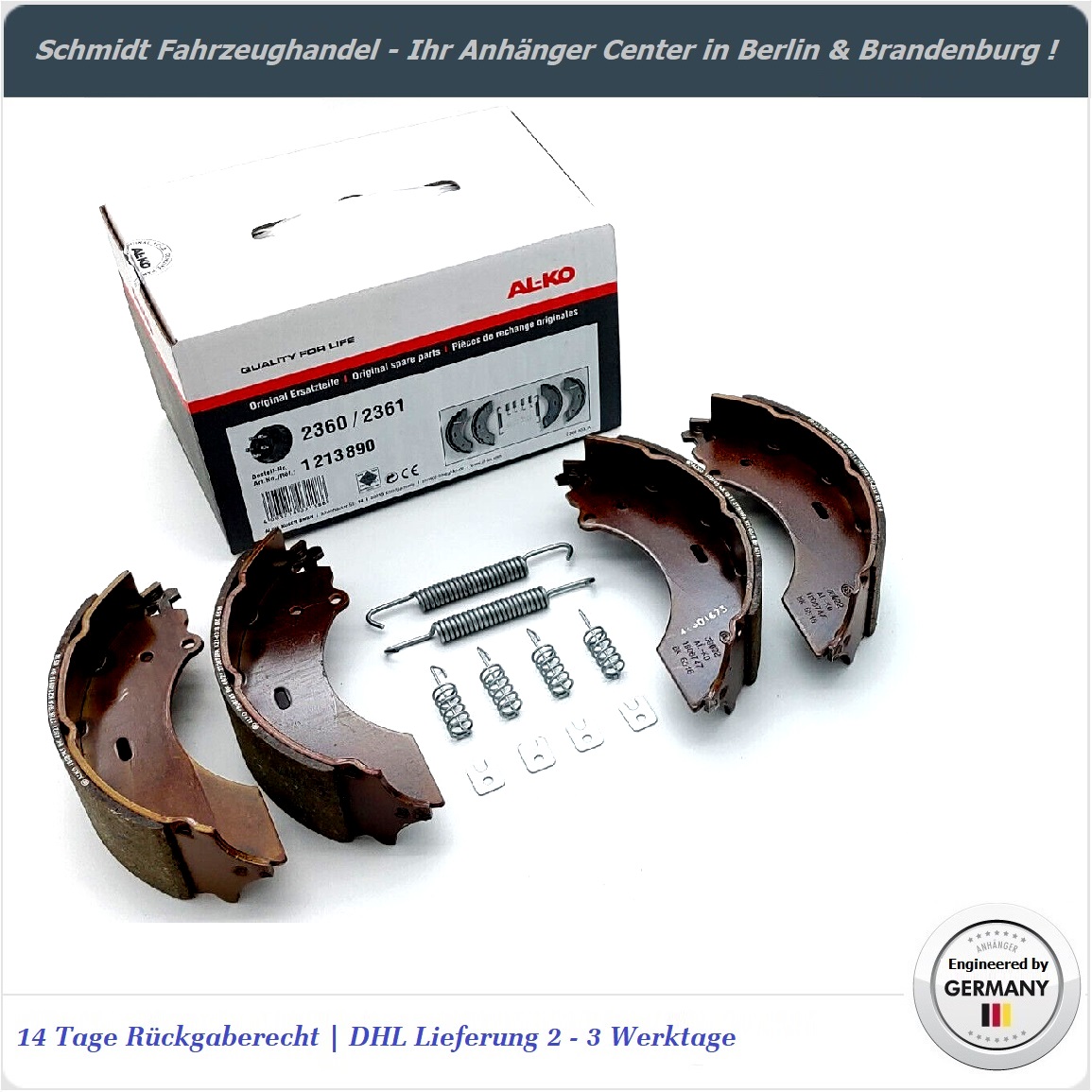 Alko Bremsbackensatz 1213890 für Typ 230x60 RB 2360/2361 Alko Bremsbackensatz 1213890 für Typ 230x60 RB 2360/2361